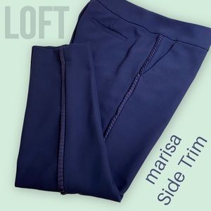 LOFT Side Trim Navy Marisa Pants. 4P. EUC